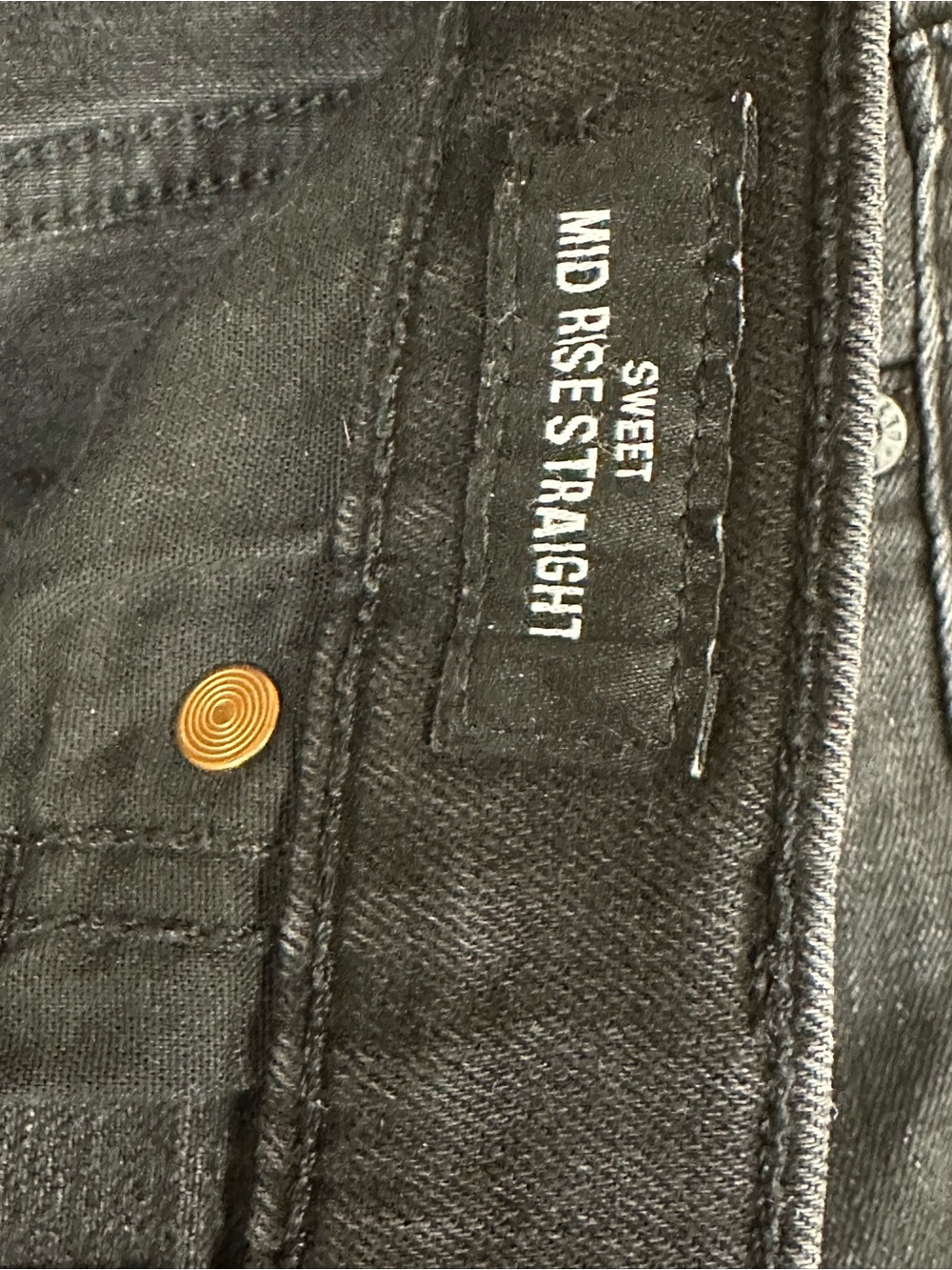 Lucky Brand Sweet Mid Rise Straight Black Jeans Raw Hem Size 8/29 - Picture 2 of 6
